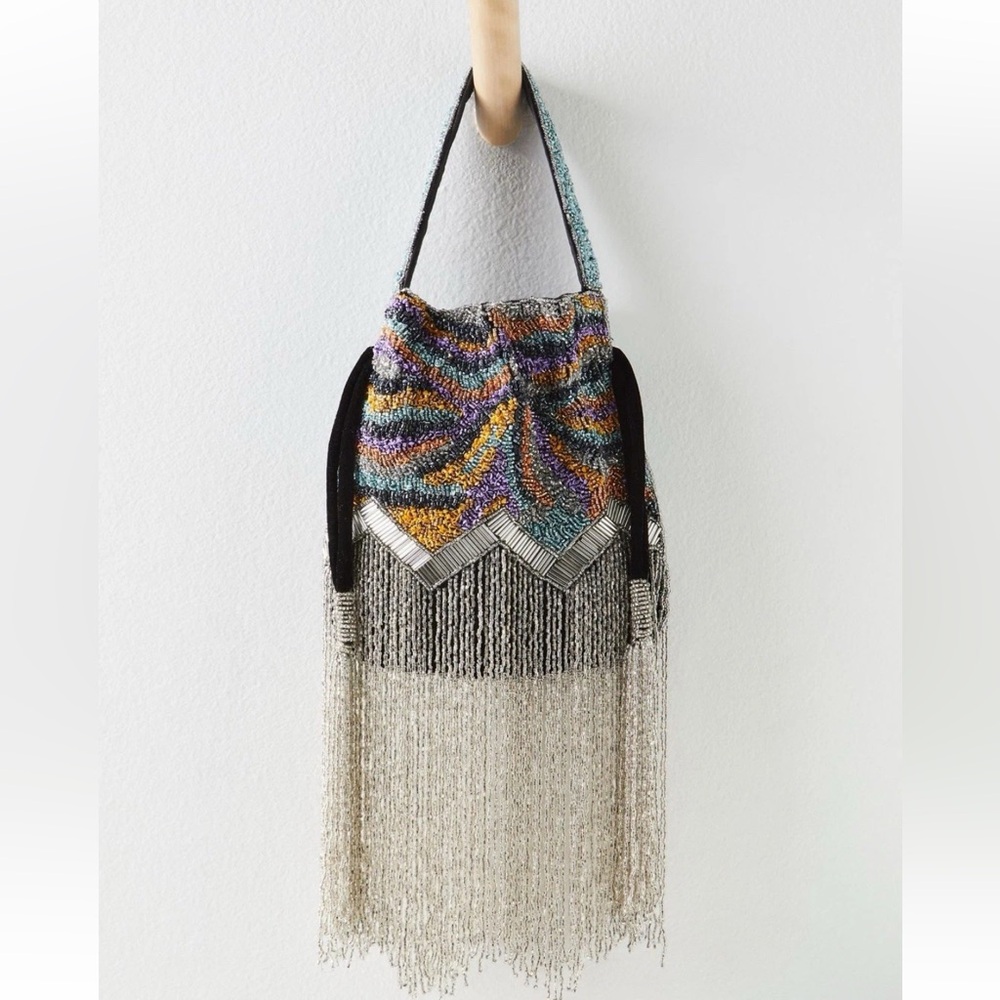Free People Razzle Dazzle Fringe
Beaded Bag, Multicolor Beaded Fringe Bag
